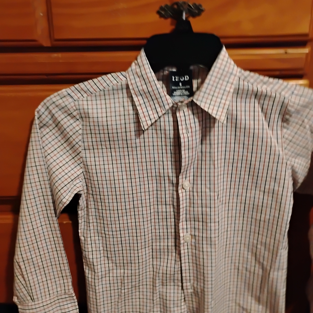 Izod Kids Button Down Shirt - White and Black Stripes